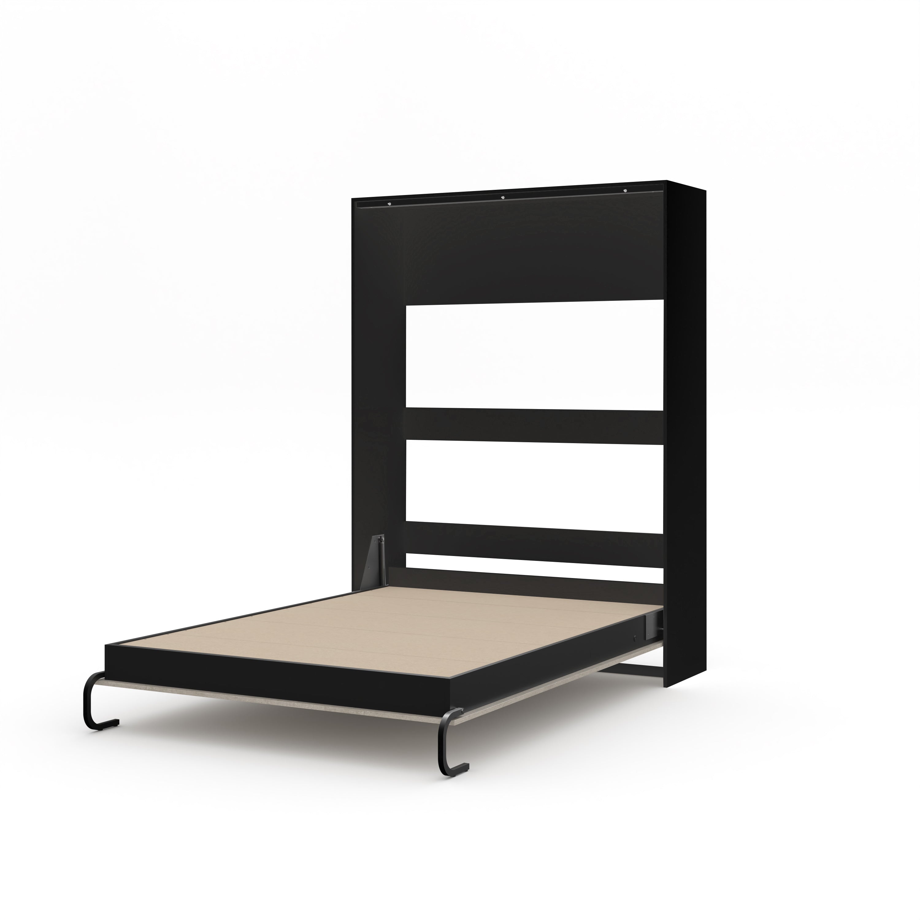 The Livingchy Designer Solitary Queen Murphy Bed | Rock Solid - Black Cabinet