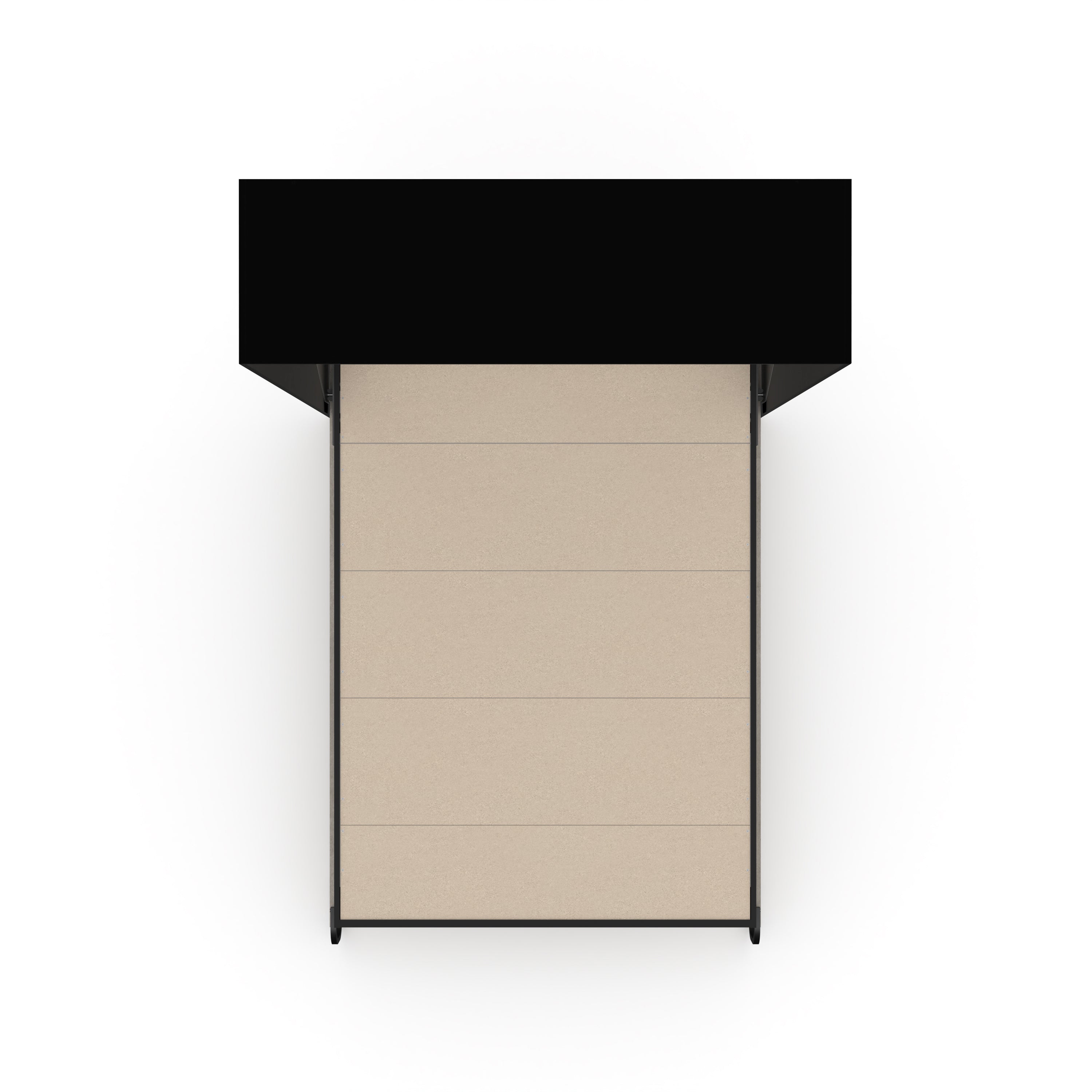 The Livingchy Designer Solitary Queen Murphy Bed | Rock Solid - Black Cabinet