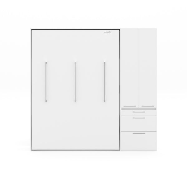 The Livingchy Designer Bachelor Multitask Full Murphy Bed | White