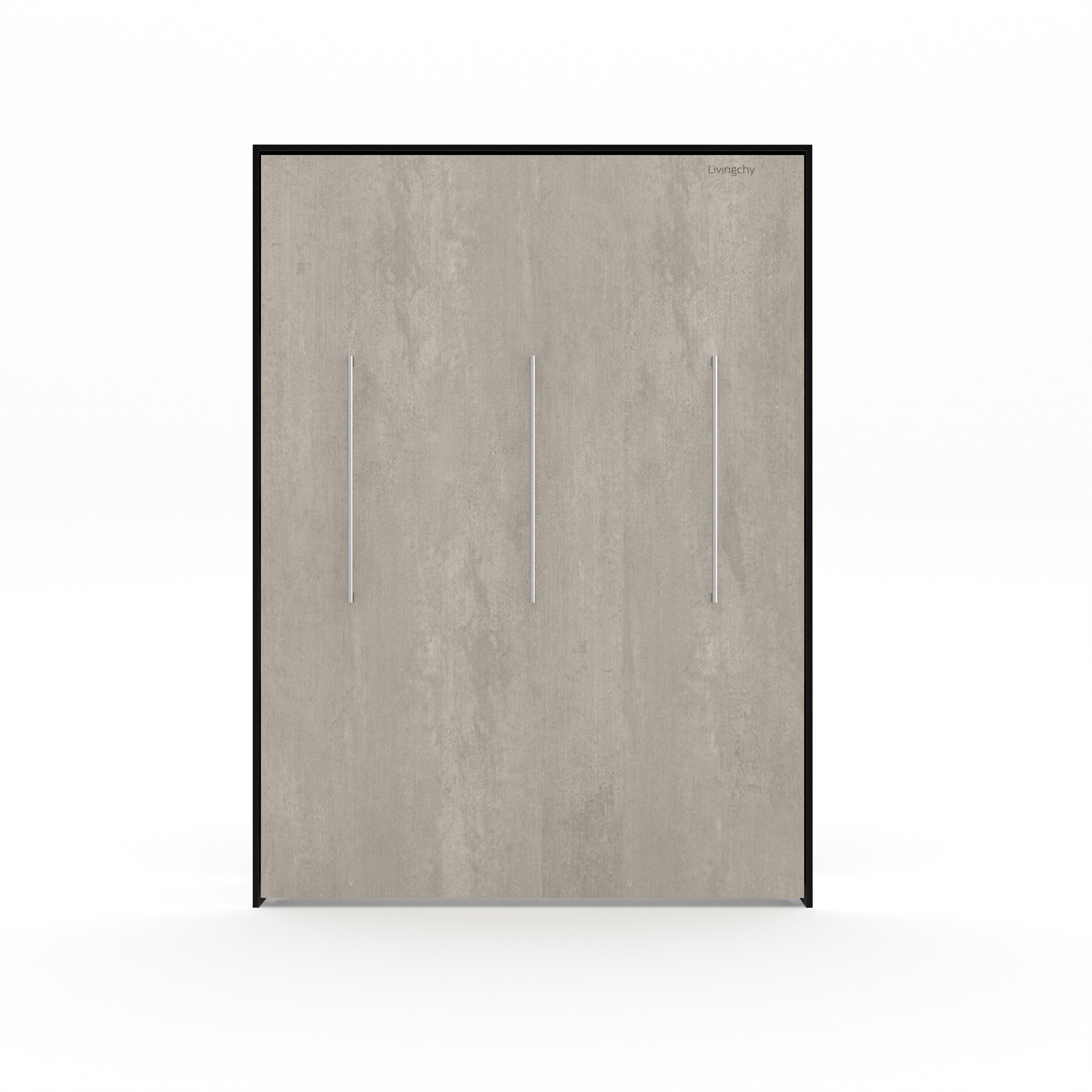 The Livingchy Designer Solitary Queen Murphy Bed | Rock Solid - Black Cabinet