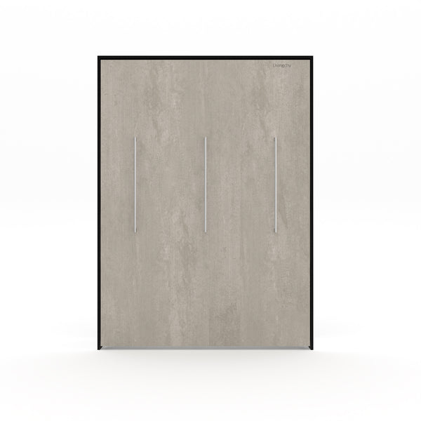 The Livingchy Designer Solitary Queen Murphy Bed | Rock Solid - Black Cabinet