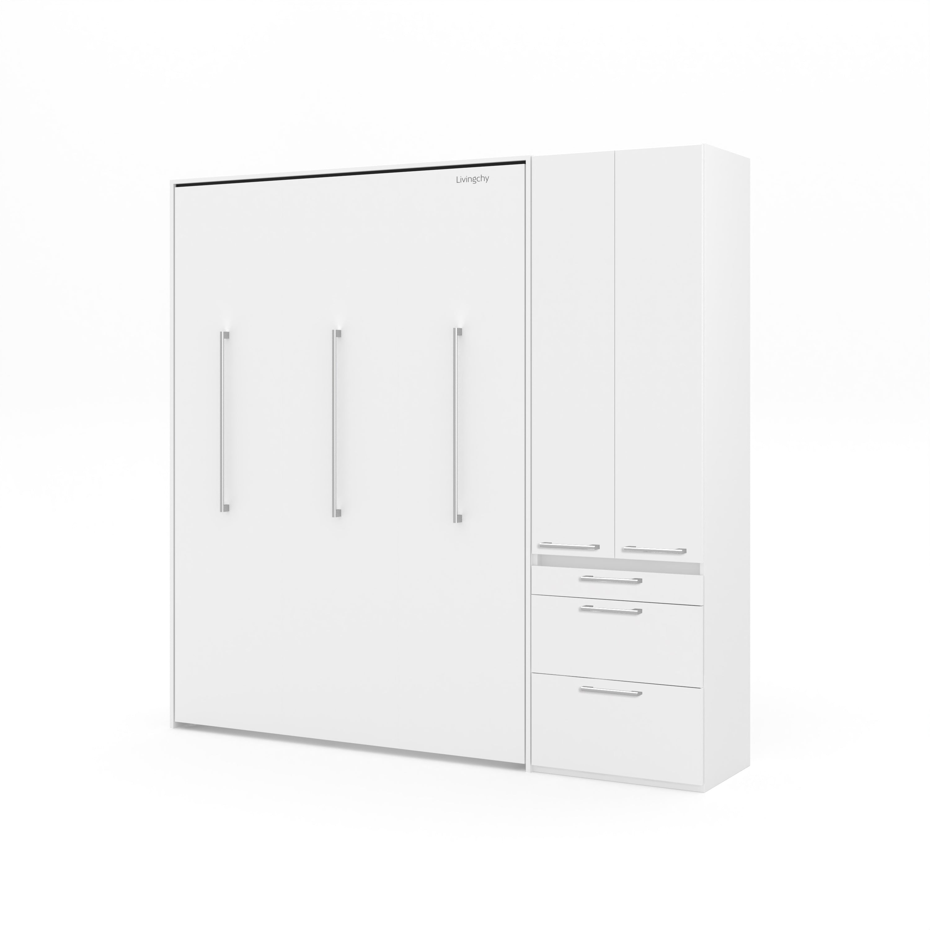 The Livingchy Designer Bachelor Multitask Full Murphy Bed | White
