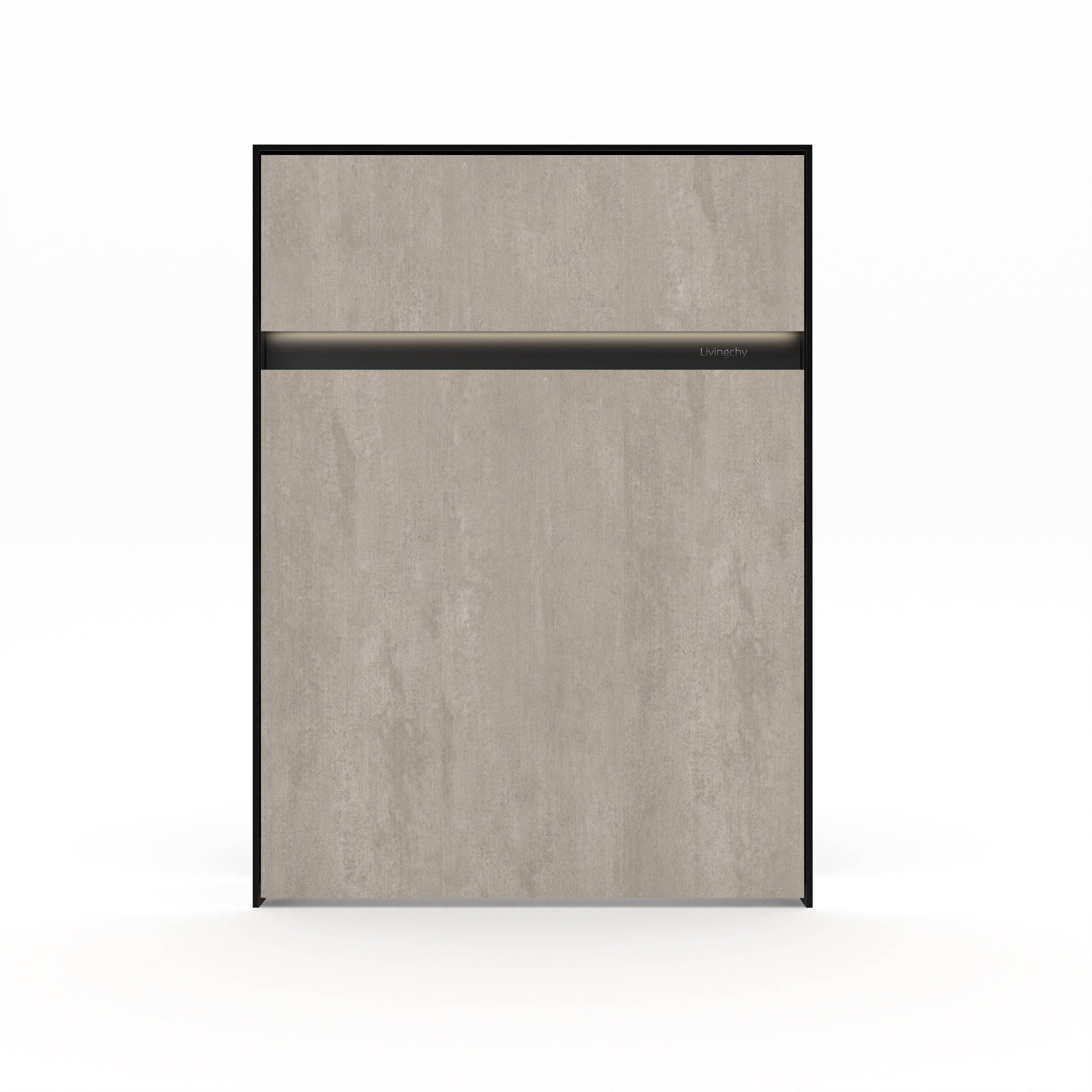 The Livingchy Lifestyle Solitary Full Murphy Bed | Rock Solid - Black Cabinet