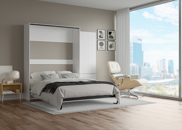The Livingchy Lifestyle Bachelor Multitask Queen 90 Murphy Bed | White
