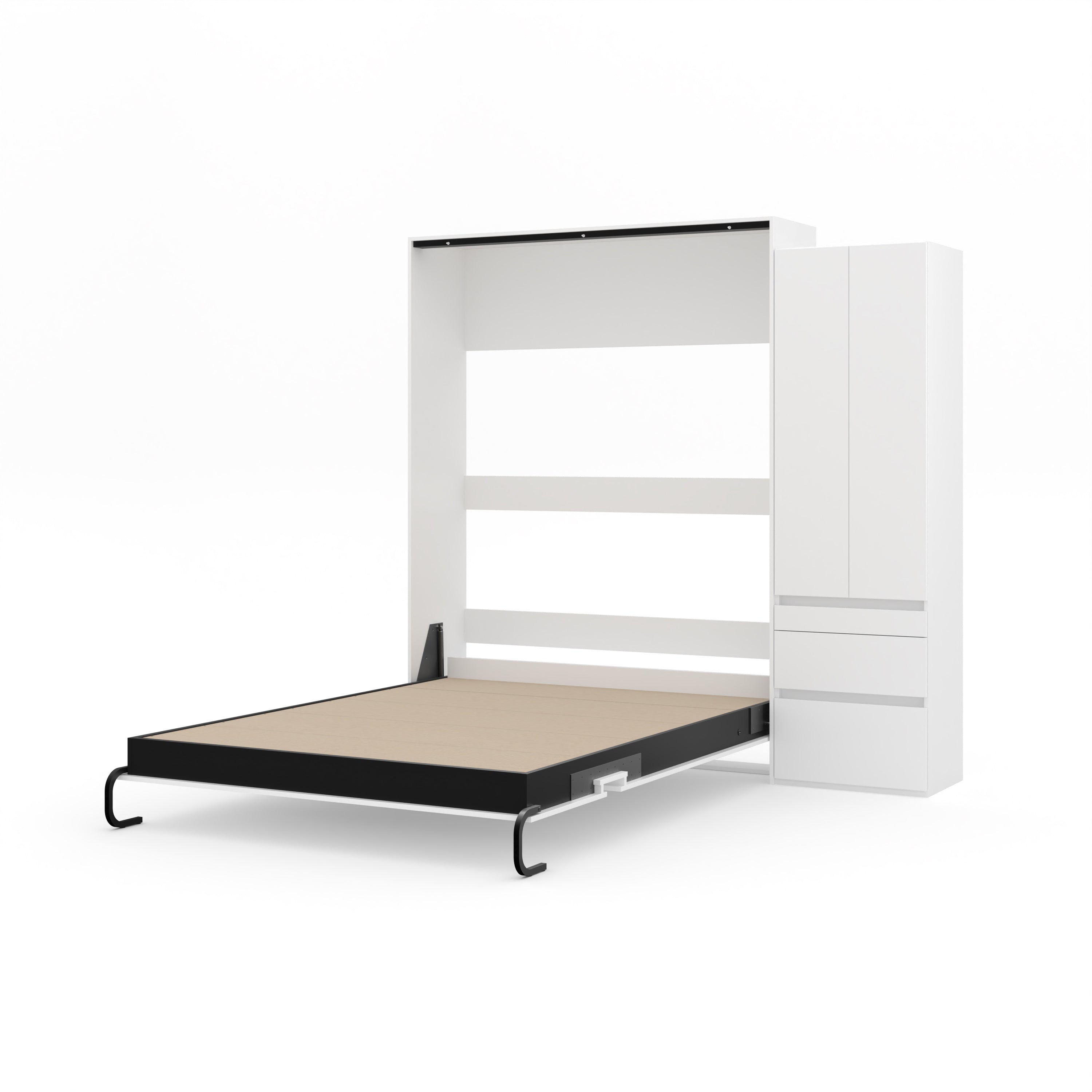 The Livingchy Lifestyle Bachelor Multitask Queen 90 Murphy Bed | White