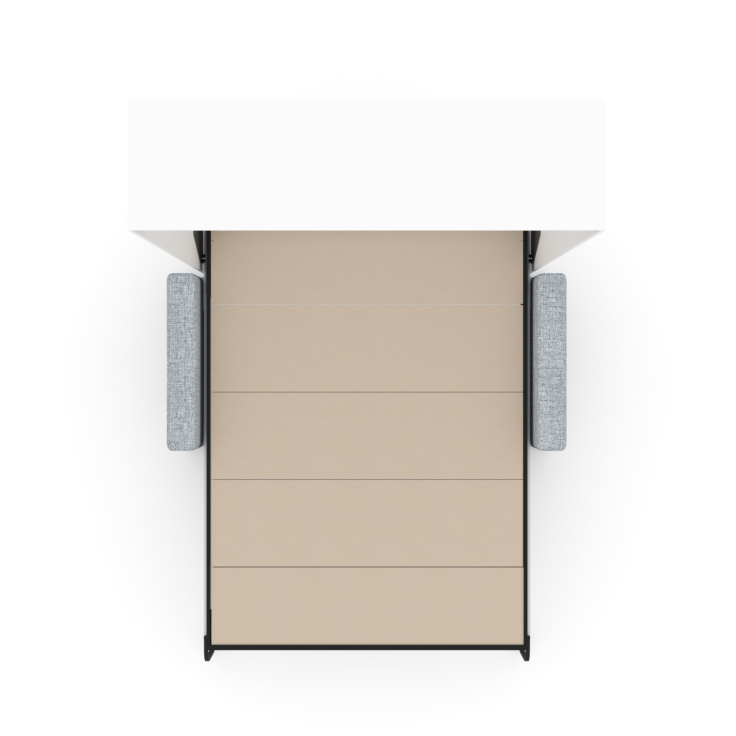 The Livingchy Designer Solitary Sofa Queen Murphy Bed | White
