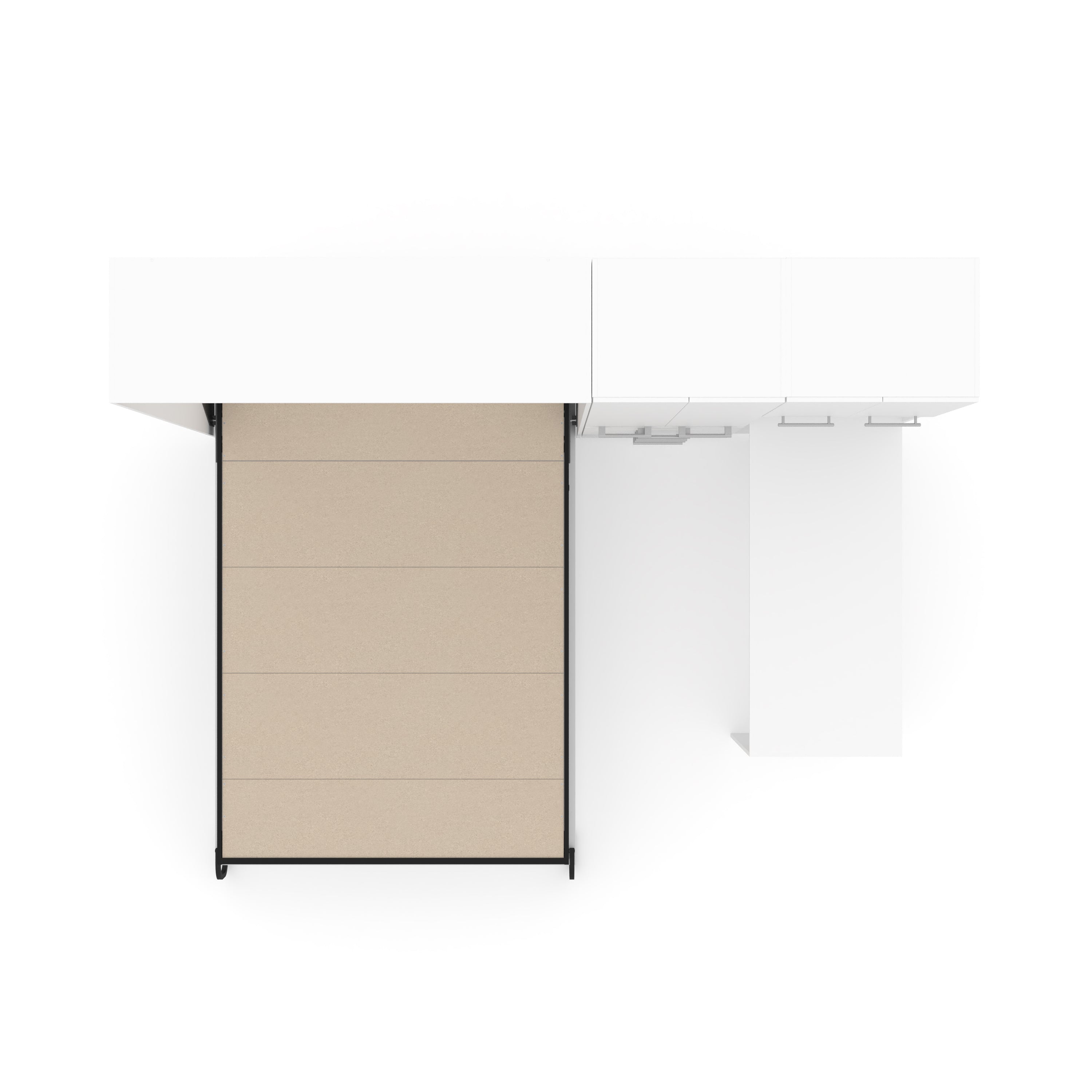 The Livingchy Designer Efficient Multitask Full Murphy Bed With Desk | White