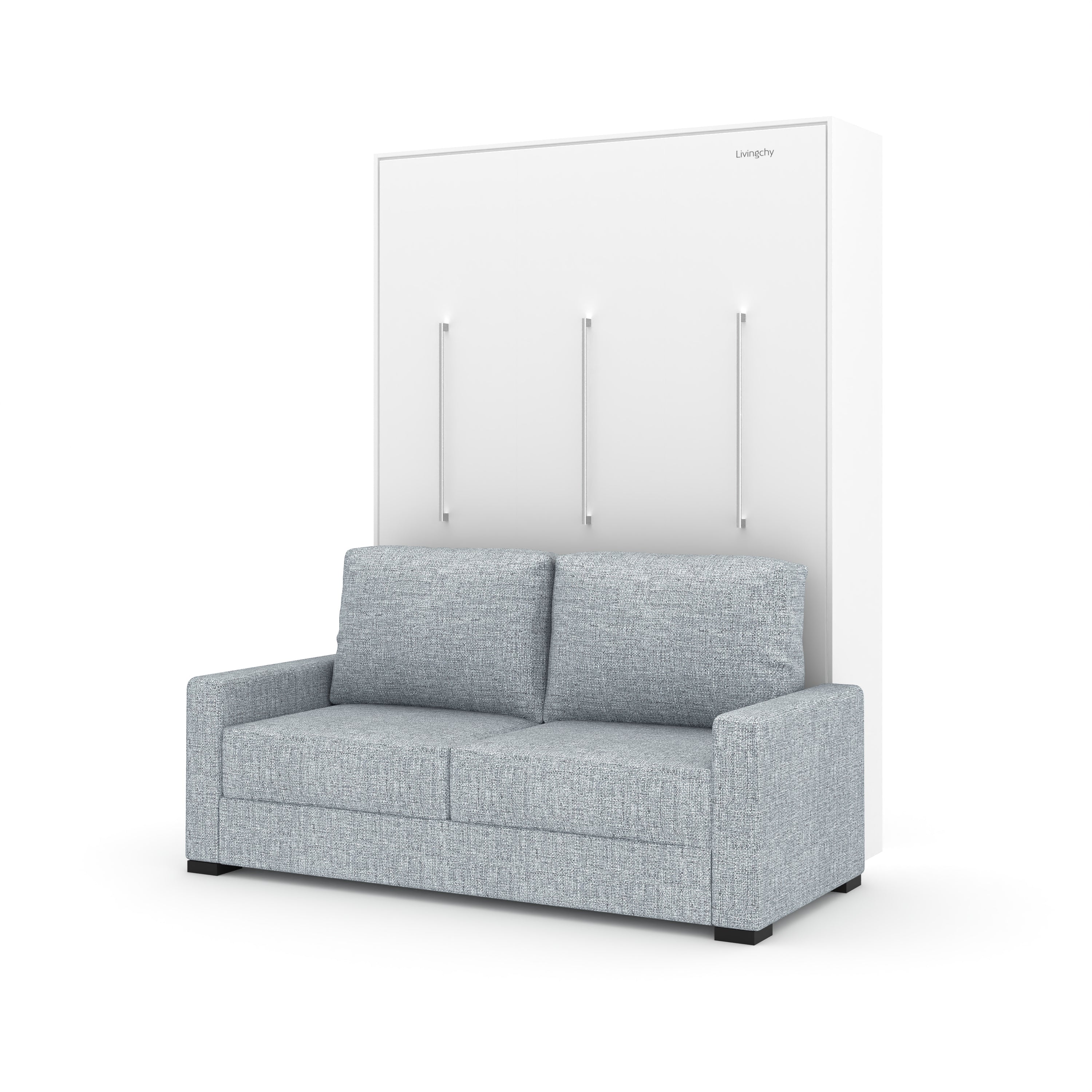 The Livingchy Designer Solitary Sofa Queen Murphy Bed | White