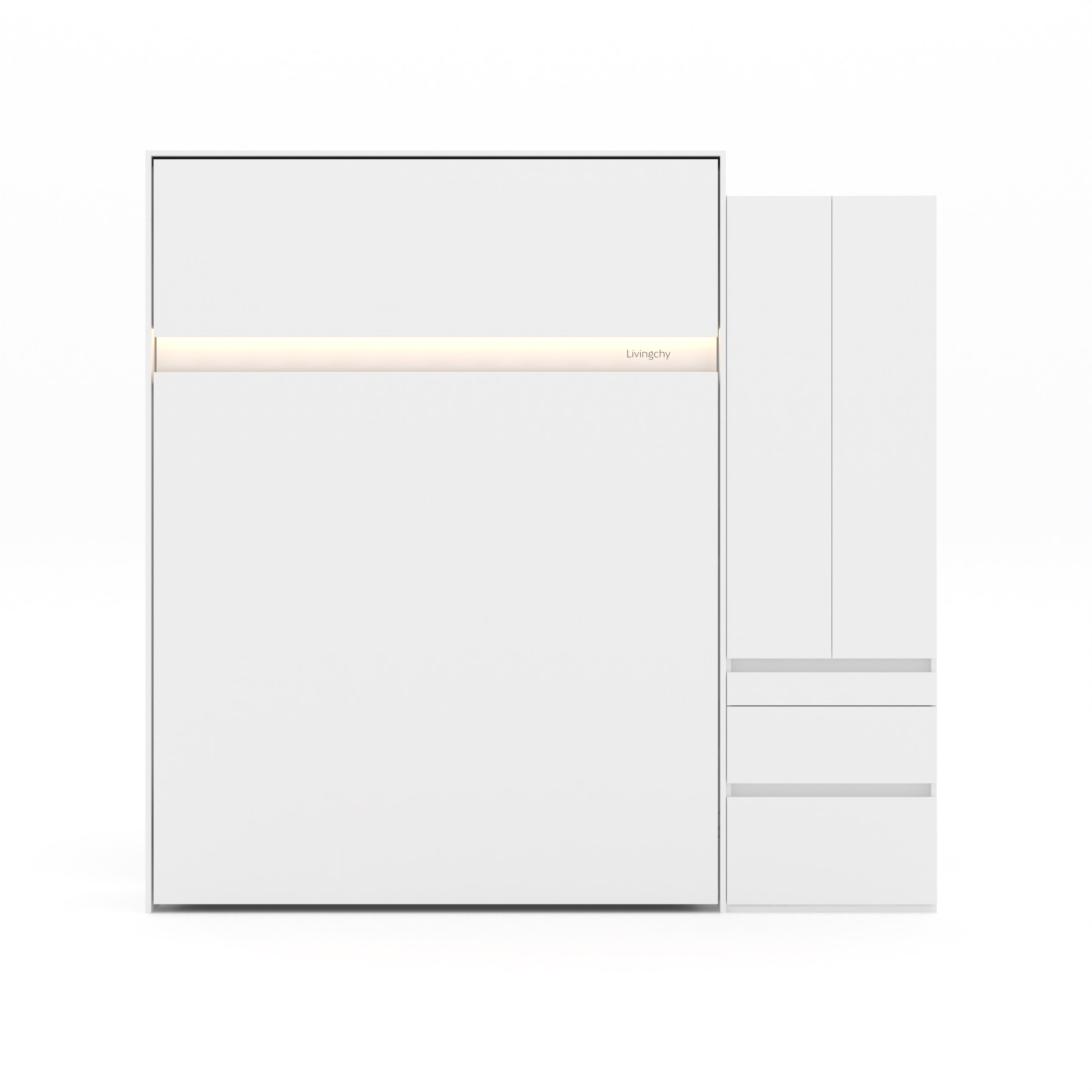 The Livingchy Lifestyle Bachelor Multitask Queen 90 Murphy Bed | White