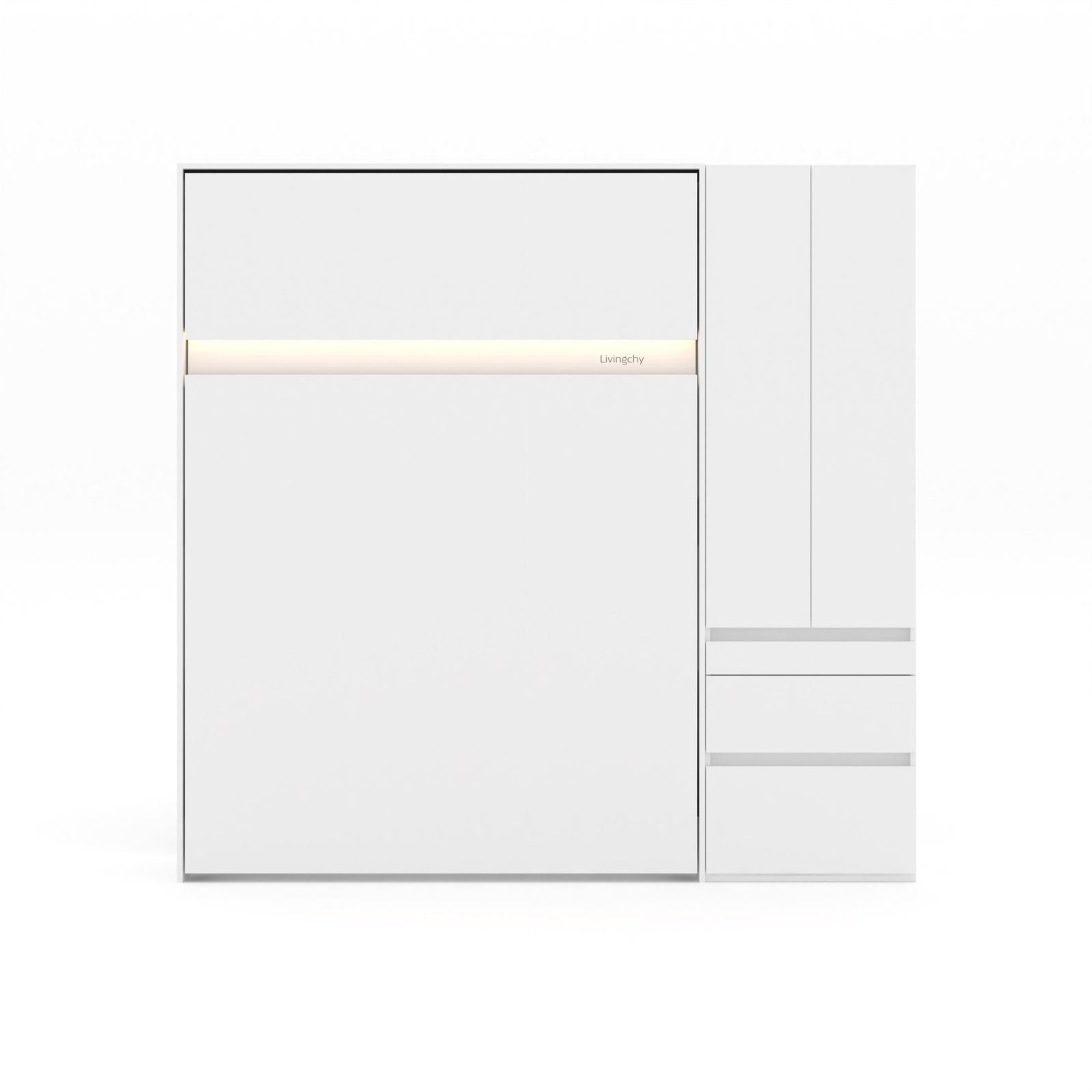 The Livingchy Lifestyle Bachelor Multitask Full Murphy Bed | White