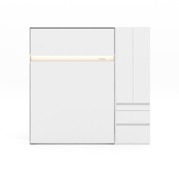 The Livingchy Lifestyle Bachelor Multitask Full Murphy Bed | White