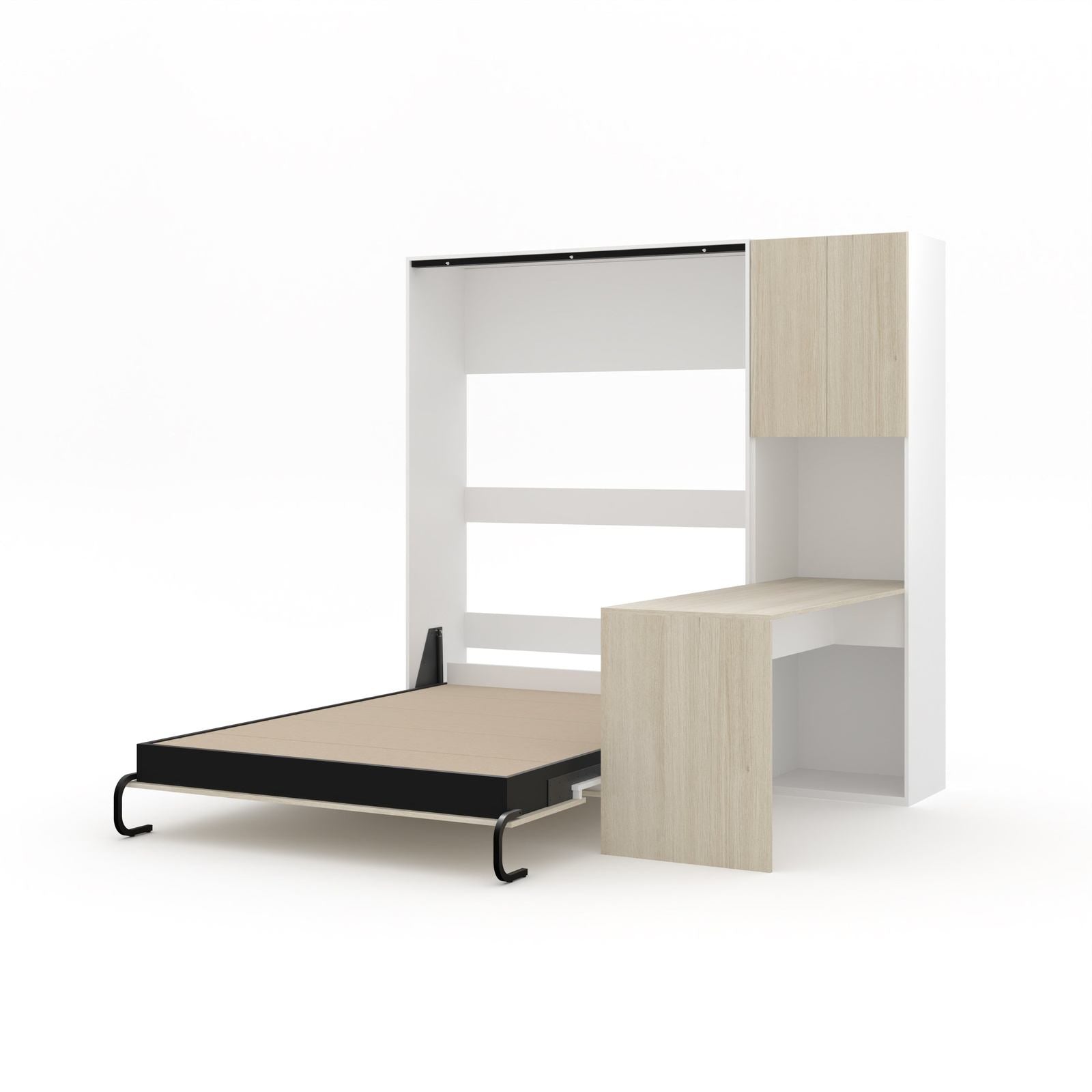 The Livingchy Lifestyle Efficient Full Murphy Bed With Desk | Free Spirit