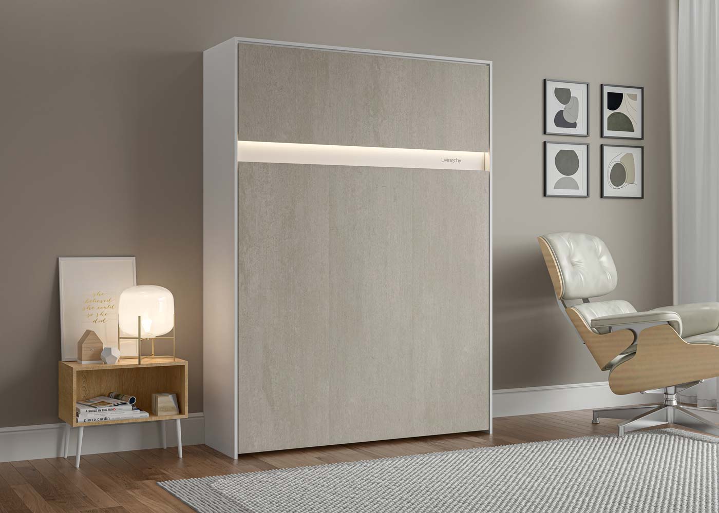The Livingchy Lifestyle Solitary Full Murphy Bed | Rock Solid