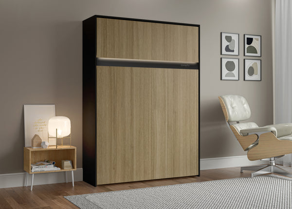 The Livingchy Lifestyle Solitary Full Murphy Bed | Fashionista - Black Cabinet