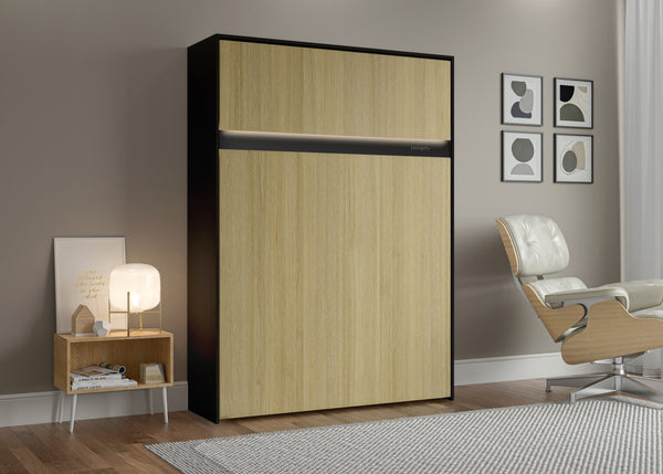 The Livingchy Lifestyle Solitary Full Murphy Bed | Sheer Beauty - Black Cabinet