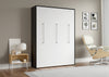 The Livingchy Designer Solitary Queen Murphy Bed | White - Black Cabinet