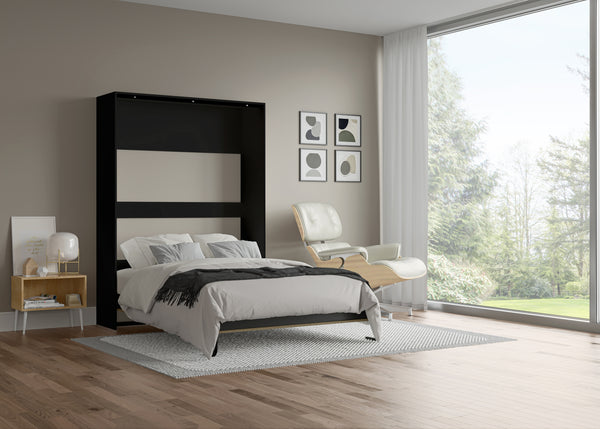 The Livingchy Lifestyle Solitary Full Murphy Bed | Fashionista - Black Cabinet