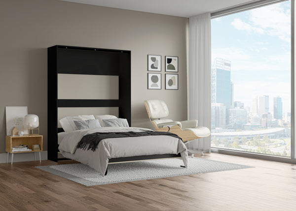 The Livingchy Lifestyle Solitary Full Murphy Bed | Free Spirit - Black Cabinet