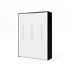 The Livingchy Designer Solitary Queen Murphy Bed | White - Black Cabinet