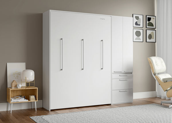 The Livingchy Designer Bachelor Multitask Full Murphy Bed | White