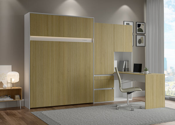 The Livingchy Lifestyle Efficient Multitask Queen Murphy Bed With Desk | Sheer Beauty