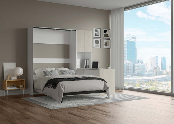 The Livingchy Lifestyle Efficient Full Murphy Bed With Desk | Rock Solid