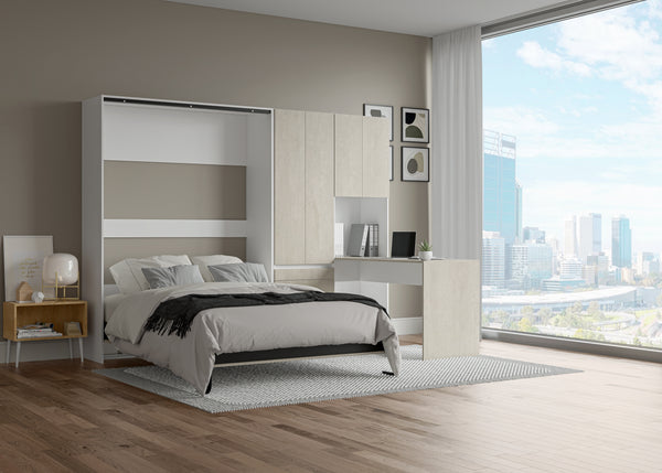 The Livingchy Lifestyle Efficient Multitask Full Murphy Bed With Desk | Rock Solid
