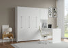 The Livingchy Designer Efficient Full Murphy Bed With Desk | White