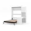 The Livingchy Designer Efficient Full Murphy Bed With Desk | White